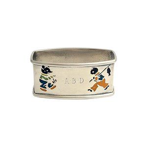 Webster Sterling Silver Enamel Child's Napkin Ring with Monogram #12342